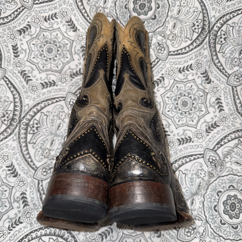 Lucchese Ombré Pearl Goat Square Toe Cowboy Boots - Picture 15 of 16